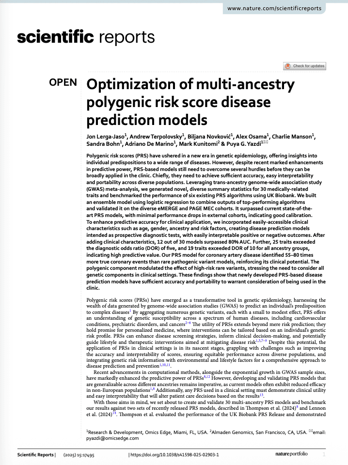 Optimization of multi-ancestry polygenic risk score disease prediction models